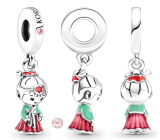 Charm Sterling silver 925 Korea Korean Hanbok doll pendant, travel bracelet pendant