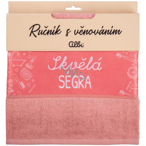 Albi Gift Towel - Great Sister pink 50 x 90 cm