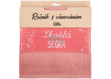 Albi Gift Towel - Great Sister pink 50 x 90 cm