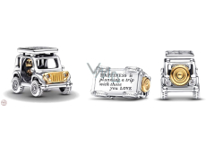 Charm Sterling silver 925 Off-road car, bead on travel bracelet