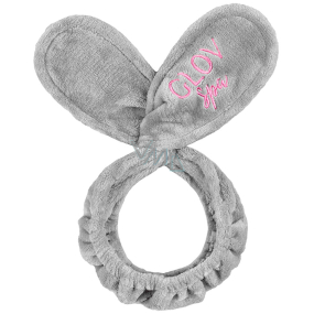 Artdeco Glov Bunny Ears grey plush makeup remover headband grey