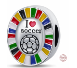 Charm Sterling silver 925 European Championship football, bead on bracelet sport