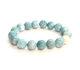 Larimar bracelet elastic natural stone, 11 / 12 mm / 16 - 17 cm, calm - peace - serenity