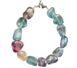 Rainbow fluorite bracelet natural stone 19 cm, stone of geniuses