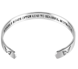 Stainless steel bracelet silver with engraving You are loved..., open cuff, 2.5 mm