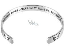 Stainless steel bracelet silver with engraving You are loved..., open cuff, 2.5 mm