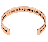 Stainless steel bracelet gold-plated with engraving True Friendship, open cuff, 2.5 mm