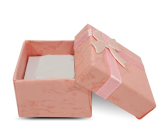 Gift box with jewelry sponge and pink ribbon 4 x 4 x 2.5 cm 1 piece