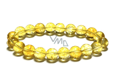 Citrine elastic bracelet natural stone, 10 mm / 19 cm bead, stone of abundance, success