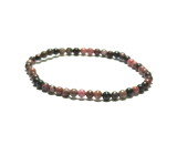 Rhodonite darker elastic bracelet natural stone, 4 mm bead / 19 cm, stone of forgiveness