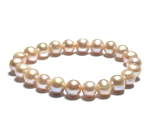Purple pearl elastic bracelet, natural, 9 mm bead / 16 - 17 cm, symbol of femininity, brings admiration