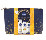 Nivea Q10 & Vitamin Care Firming Body Lotion 400 ml + Nivea Apricot Shower Gel 250 ml + Nivea Anti Age Q10 Hand Cream 100 ml + Cosmetic Bag, Cosmetic Set for Women