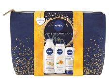 Nivea Q10 & Vitamin Care Firming Body Lotion 400 ml + Nivea Apricot Shower Gel 250 ml + Nivea Anti Age Q10 Hand Cream 100 ml + Cosmetic Bag, Cosmetic Set for Women