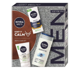 Nivea Men Keep it Calm Sensitive SPF15 face cream 75 ml + Nivea Men Sensitive cleansing gel 100 ml + Nivea Men Sensitive Bamboo Extract shower gel 250 ml, cosmetic set for men