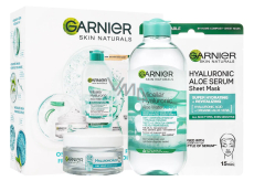 Garnier Hyaluronic Aloe Micellar Water + Daily Face Serum + Revitalizing Sheet Mask, Cosmetic Set for Women