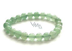 Green aventurine elastic bracelet, natural stone, 8 mm beads / 16 - 17 cm, stone of luck