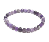 Amethyst bracelet elastic natural stone, 6 mm bead / 16 - 17 cm, stone of kings and bishops