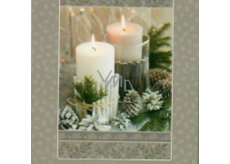 Nekupto Vánoční kartičky na dárky Dvě svíčky 6,5 x 6,5 cm 6 kusů