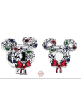 Charm Sterlingové stříbro 925 Mickey vánoční věnec, korálek na náramek vánoce