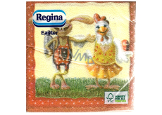 Regina Papírové ubrousky 1 vrstvé 33 x 33 cm 20 kusů Velikonoční Zajíc a slepice