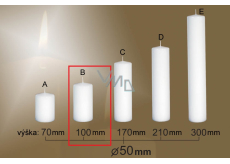 Lima Gastro plain candle white cylinder 50 x 100 mm 1 piece