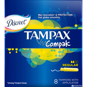 Tampax Compak Regular women's tampons with 8-piece applicator