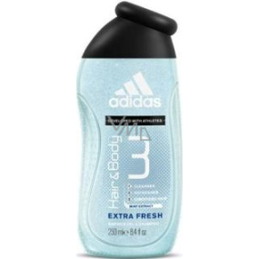 Adidas 3 Extra Fresh shower gel for body and hair for men 250 ml