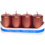 Lima Candle plain metal copper cylinder 40 x 70 mm 4 pieces