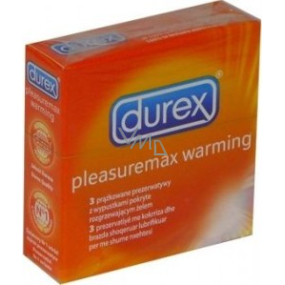 Durex Pleasuremax Warming condom with knurls and protrusions warm lubricant nominal width: 56 mm 3 pieces