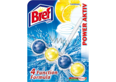 Bref Power Aktiv 4 Formula Lemon toilet block for hygienic cleanliness and freshness of your toilet, colours water 51 g