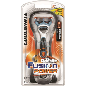 Gillette Fusion Cool White Power battery shaver for men