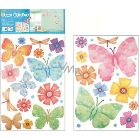 Wall stickers butterflies and flowers 52 x 35 cm 2 sheets