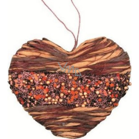 Copper heart with three-dimensional beads for hanging 10 cm