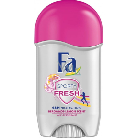 Fa Sports Fresh Bergamot-Lemon Scent 48h antiperspirant deodorant stick for women 50 ml