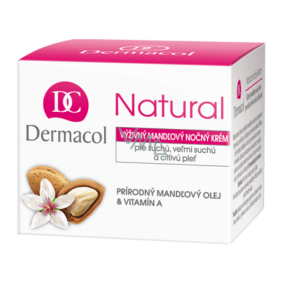 Dermacol Natural Nourishing almond night cream 50 ml for dry and sensitive skin