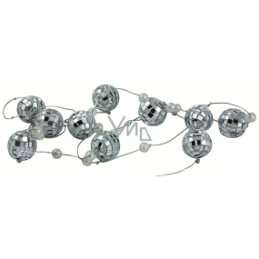 Chain of mirror ball 2.5 cm and beads 180 cm