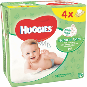 Huggies Natural Care wet cleaning wipes 4 x 56 pieces