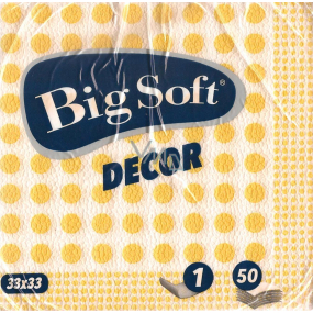 Big Soft Decor paper napkins1 layered 33 x 33 cm 50 pieces yellow