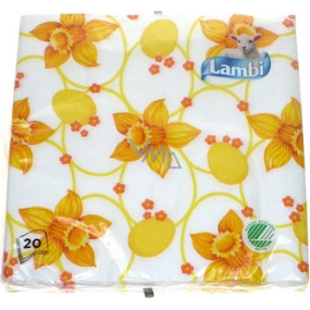 Lambi Paper napkins 3 ply 33 x 33 cm 20 pieces Easter Daffodils