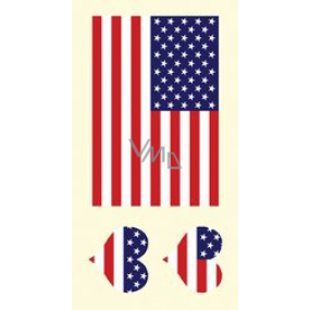 Arch Tattoo decals for face and body USA, American flag 3 motif