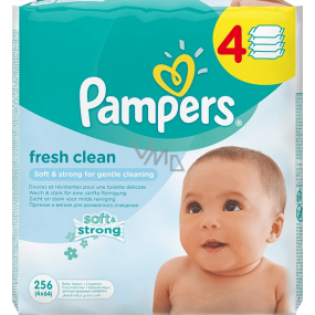 Pampers Fresh Clean Wet Wipes for Kids 4 x 64 pieces