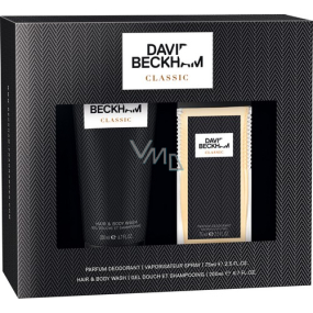 David Beckham Classic perfumed deodorant glass for men 75 ml + shower gel 200 ml, cosmetic set