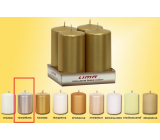 Lima Smooth Metallic Silver Candle Cylinder 50 x 100 mm 4 pieces