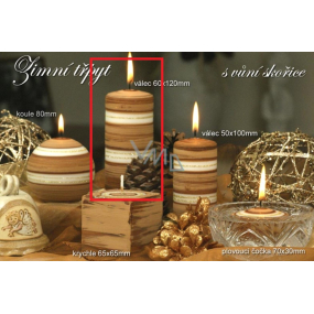 Lima Winter glitter Cinnamon scented candle cylinder 60 x 120 mm 1 piece