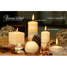 Lima Winter glitter Vanilla scented candle cube 65 x 65 mm 1 piece