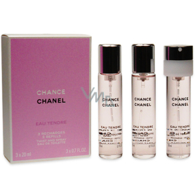 Chanel Chance Eau Tendre Eau de Toilette Refill for Women 3 x 20 ml