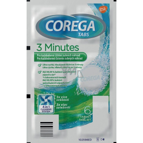 Corega Tabs Antibacterial 3min cleaning tablets for dental prostheses 6 pieces
