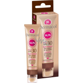 Dermacol Sun Cream & Lip Balm SPF30 + waterproof 30 ml suntan lotion and lip balm 3.2 g