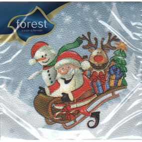 Forest Paper napkins 1 ply 33 x 33 cm 20 pieces Christmas Santa on a sleigh
