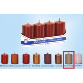 Lima Candle smooth metal light brown cylinder 40 x 70 mm 4 pieces